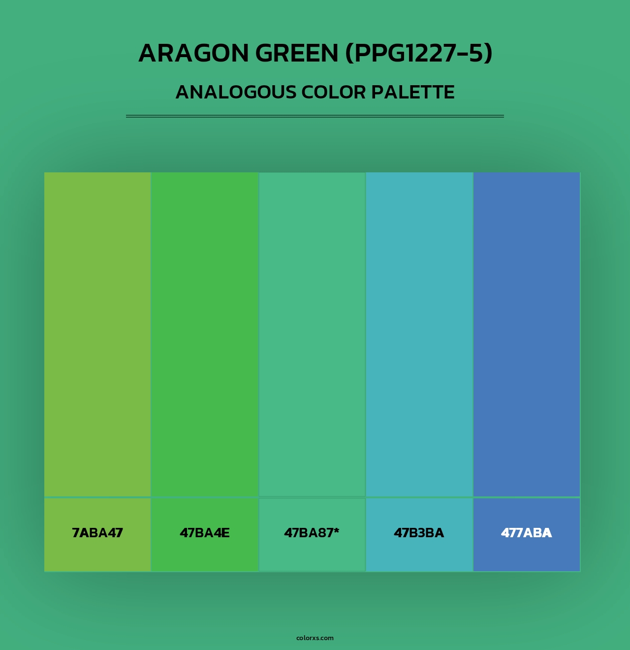 Aragon Green (PPG1227-5) - Analogous Color Palette