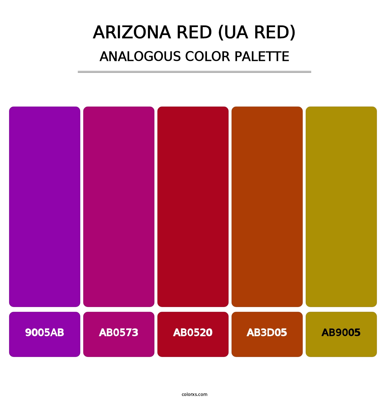 Arizona Red (UA Red) - Analogous Color Palette