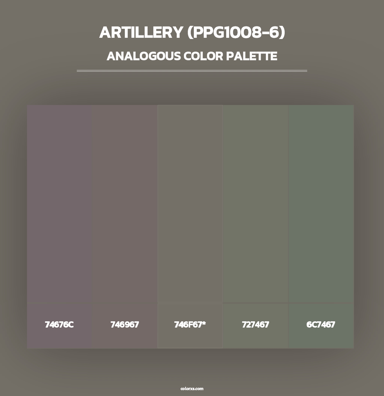 Artillery (PPG1008-6) - Analogous Color Palette