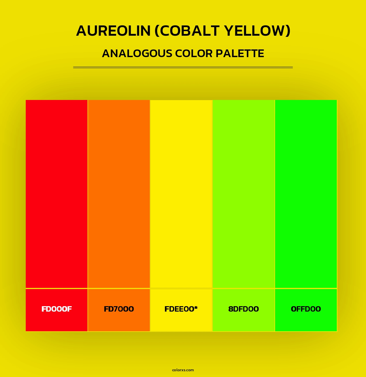 Aureolin (Cobalt Yellow) - Analogous Color Palette