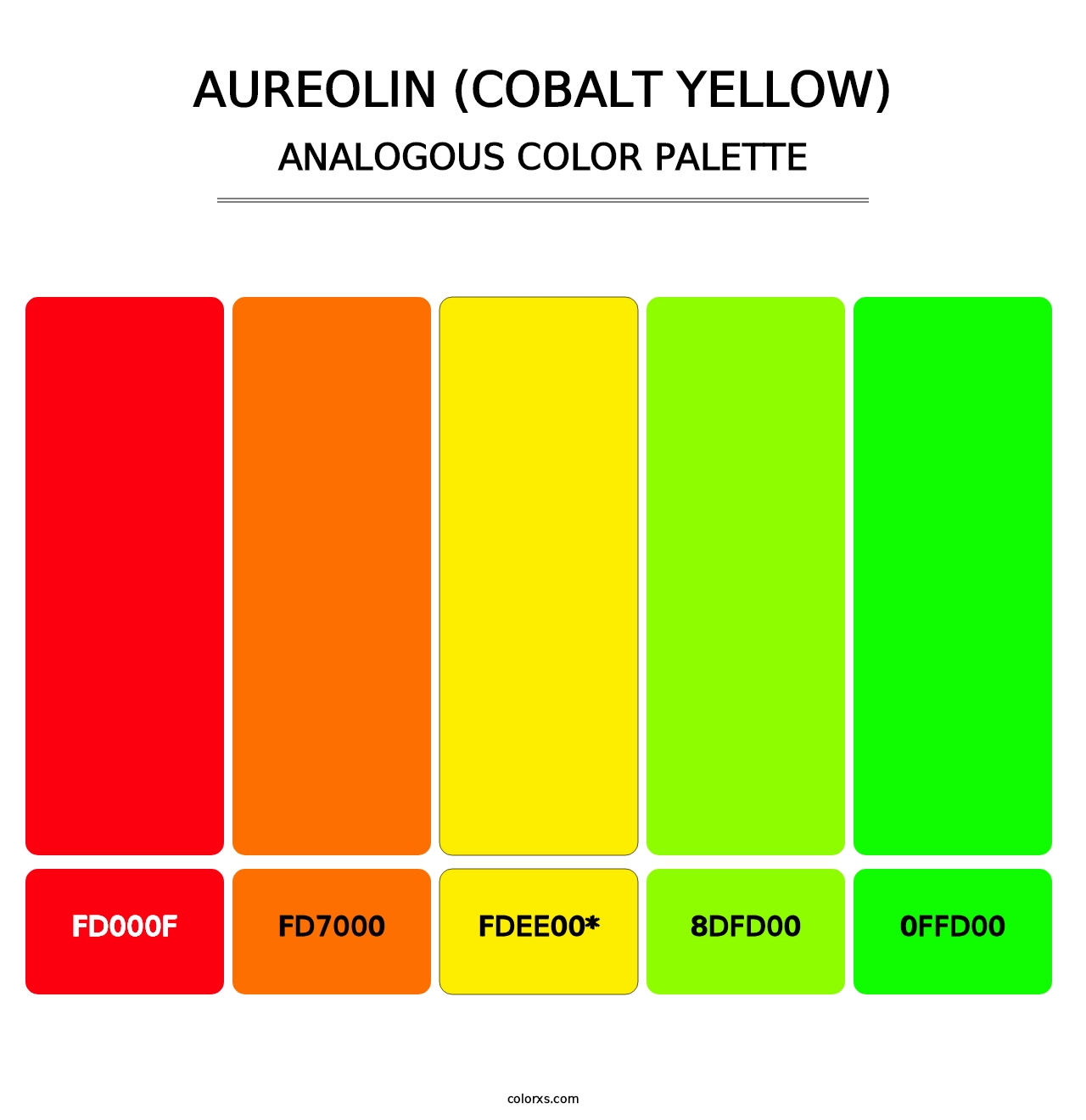 Aureolin (Cobalt Yellow) - Analogous Color Palette