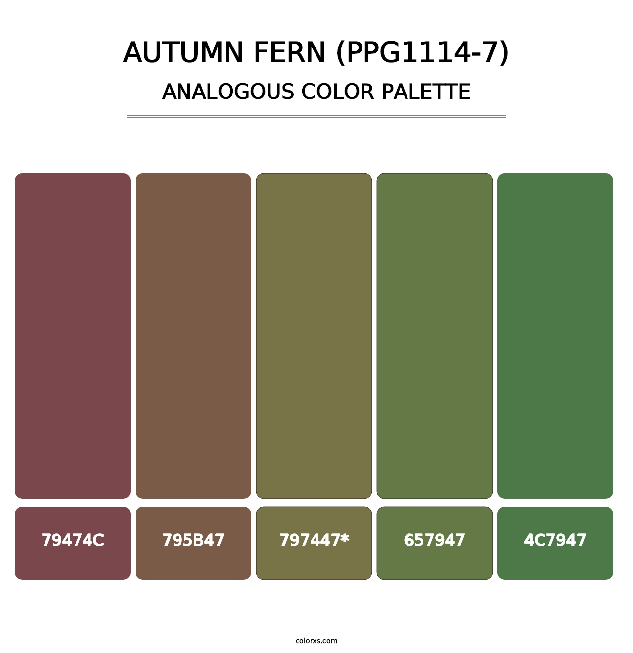Autumn Fern (PPG1114-7) - Analogous Color Palette