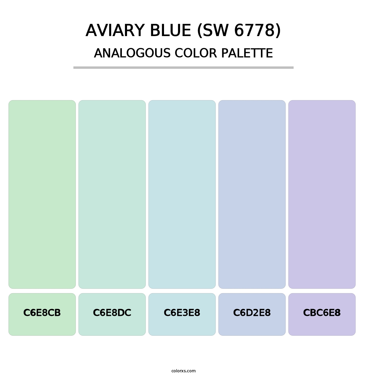 Aviary Blue (SW 6778) - Analogous Color Palette