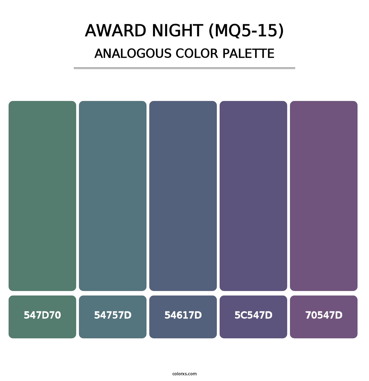 Award Night (MQ5-15) - Analogous Color Palette