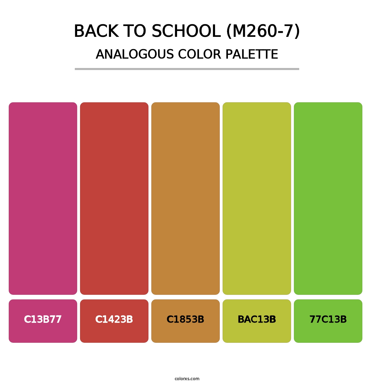 Back To School (M260-7) - Analogous Color Palette