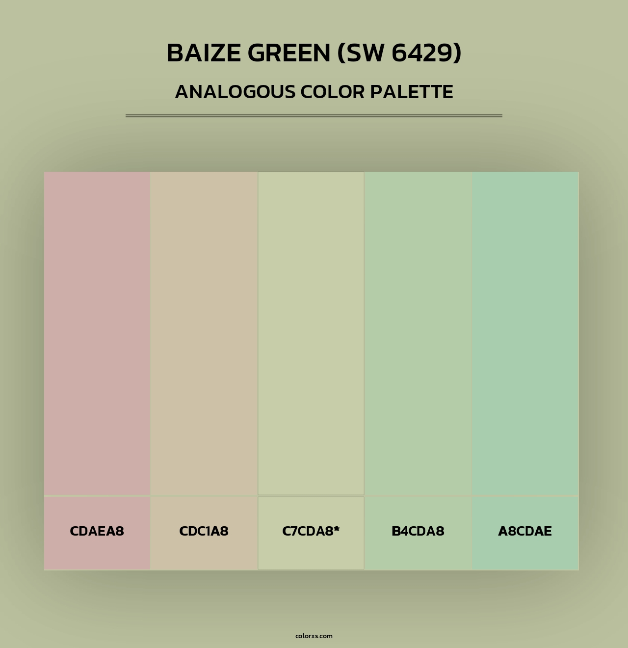 Baize Green (SW 6429) - Analogous Color Palette