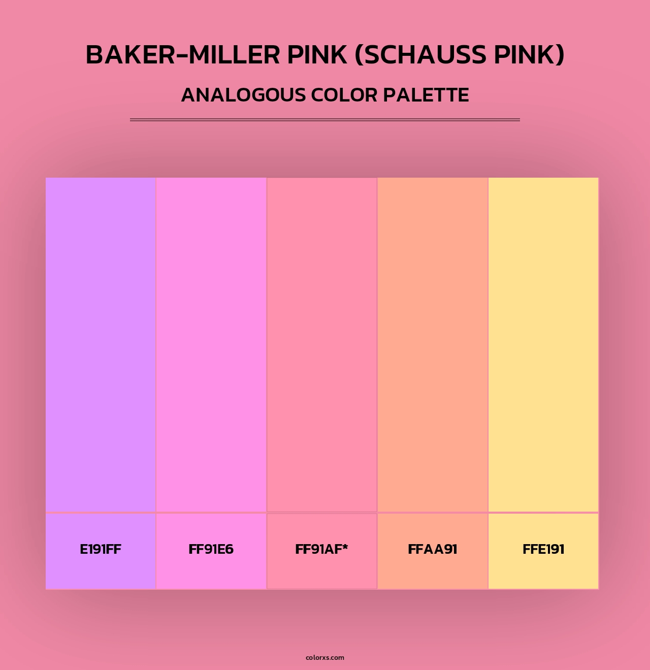Baker-Miller Pink (Schauss Pink) - Analogous Color Palette