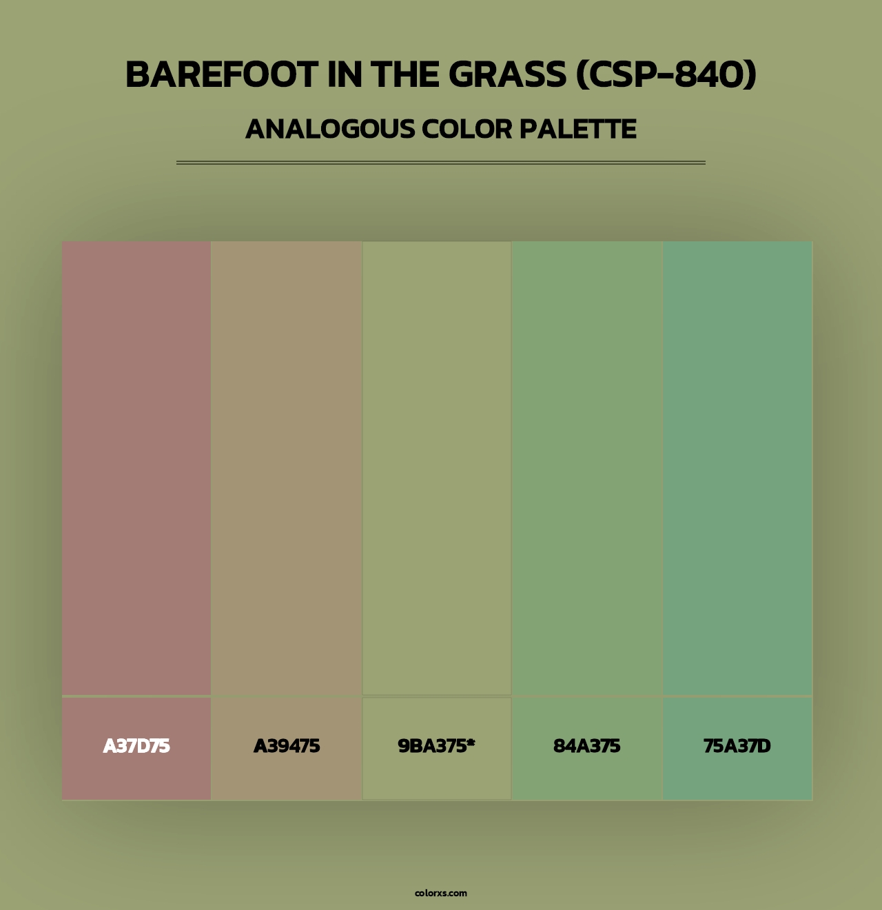 Barefoot in the Grass (CSP-840) - Analogous Color Palette