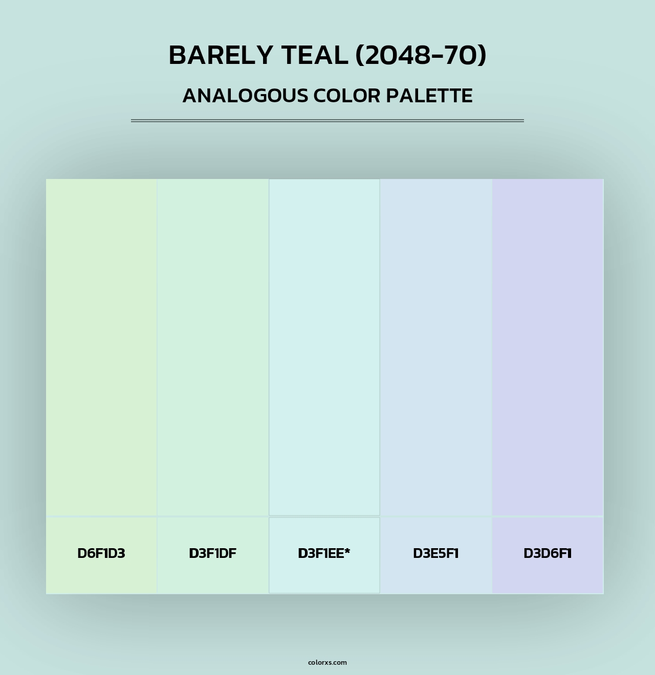 Barely Teal (2048-70) - Analogous Color Palette