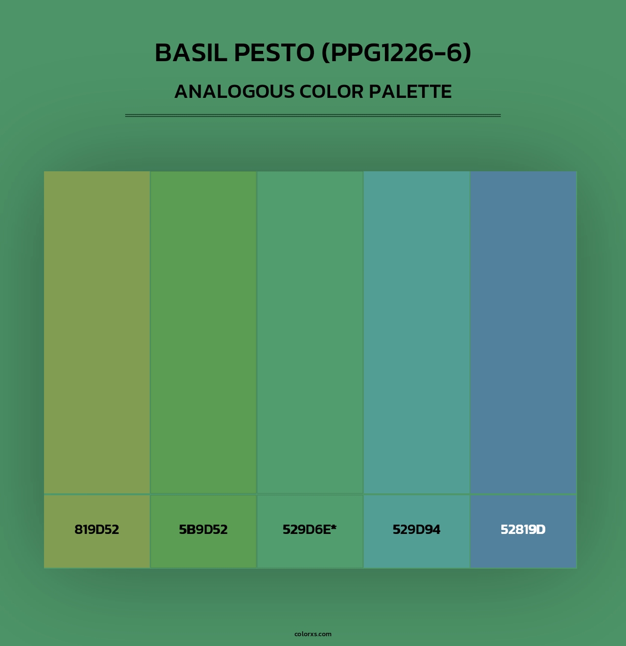 Basil Pesto (PPG1226-6) - Analogous Color Palette