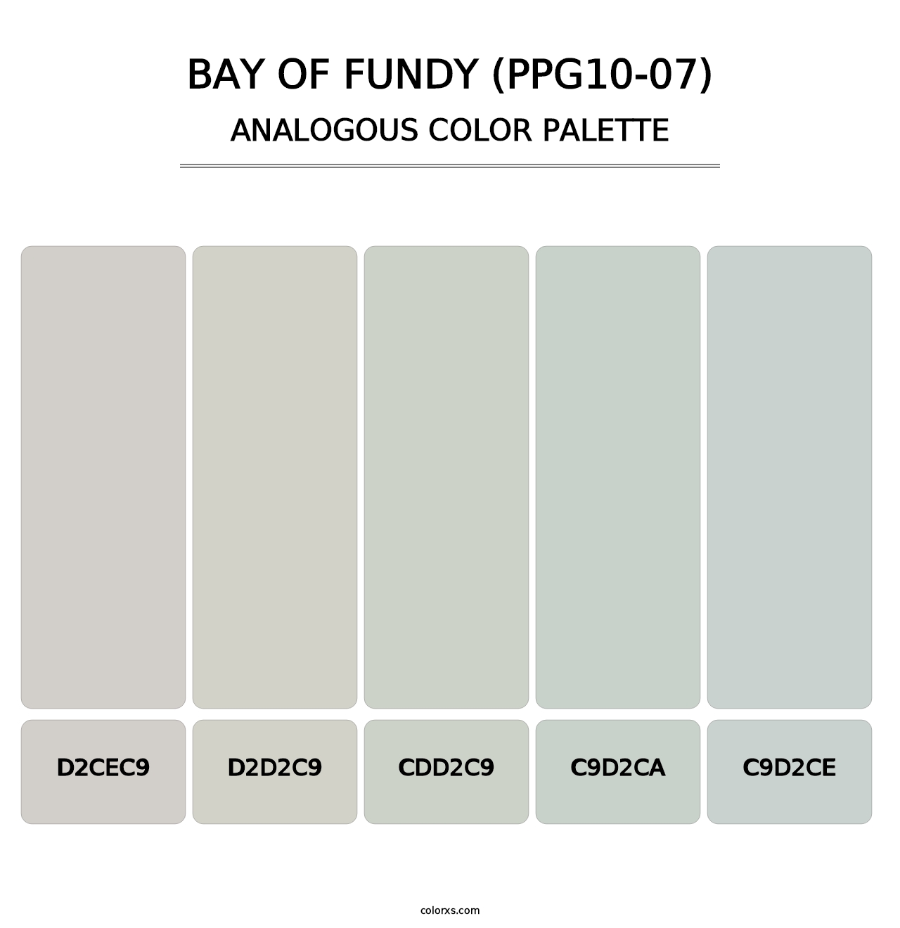 Bay Of Fundy (PPG10-07) - Analogous Color Palette