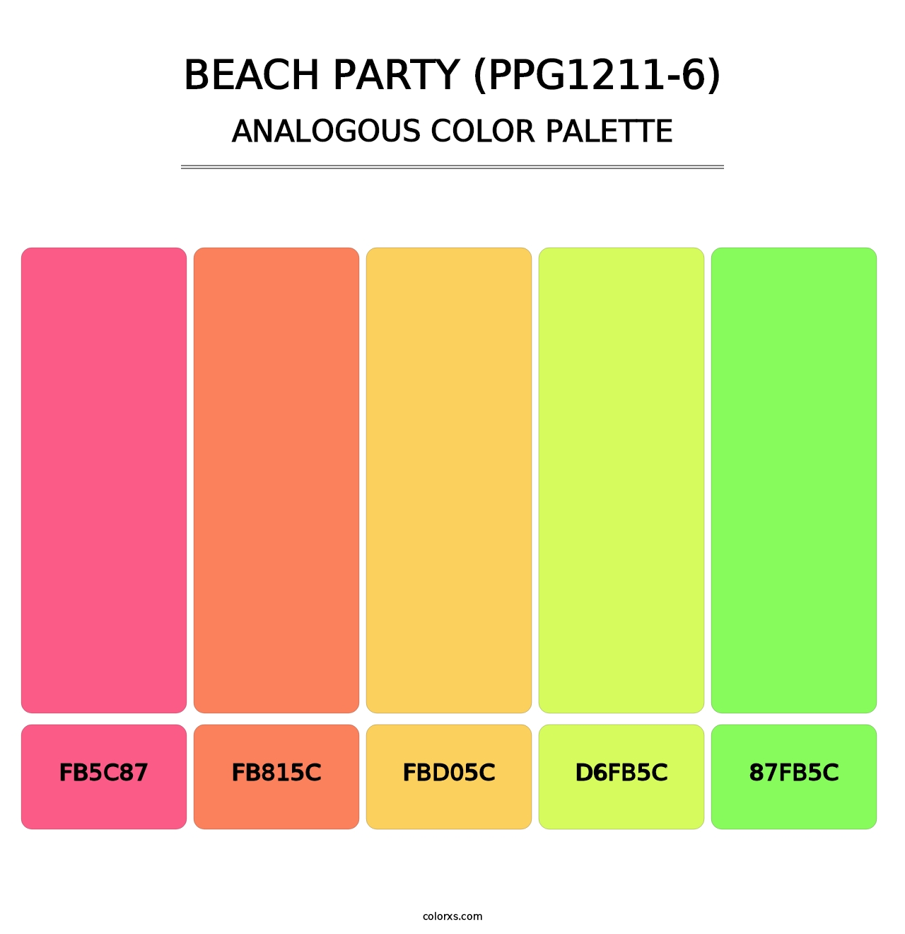Beach Party (PPG1211-6) - Analogous Color Palette