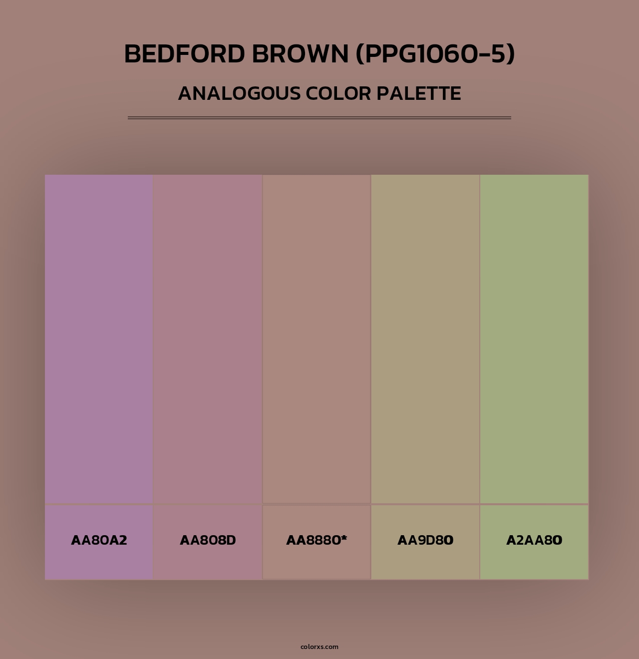 Bedford Brown (PPG1060-5) - Analogous Color Palette
