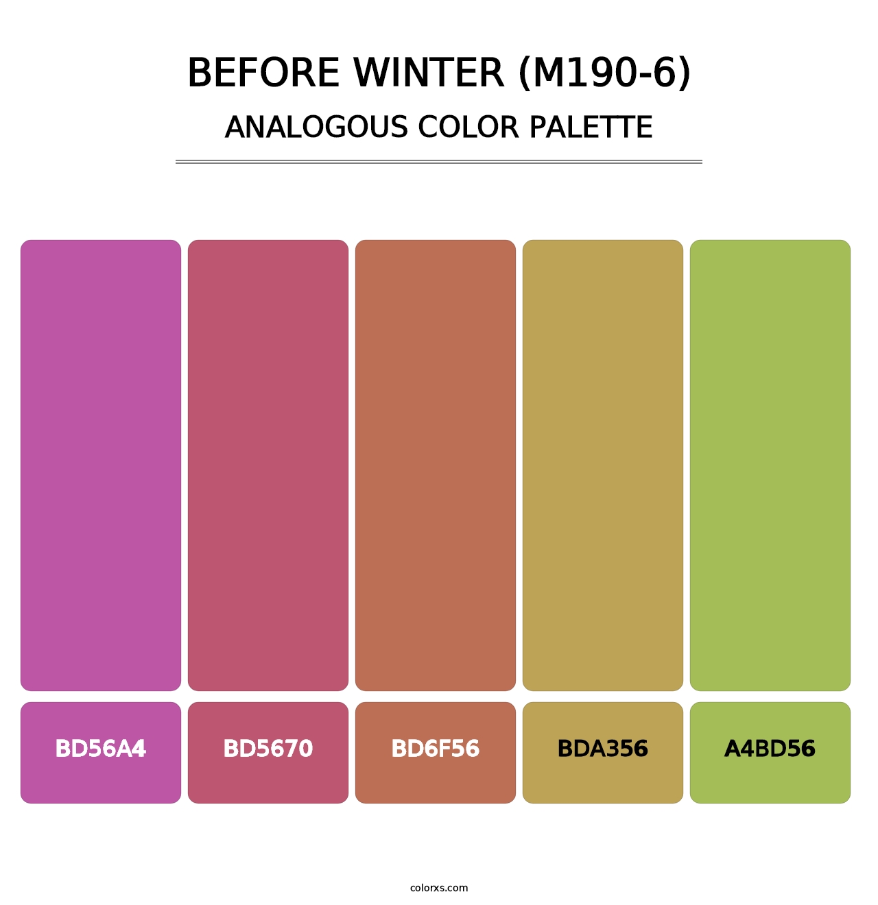 Before Winter (M190-6) - Analogous Color Palette