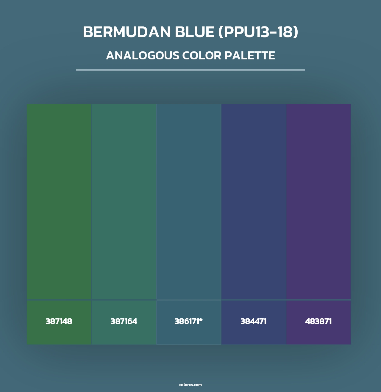 Bermudan Blue (PPU13-18) - Analogous Color Palette
