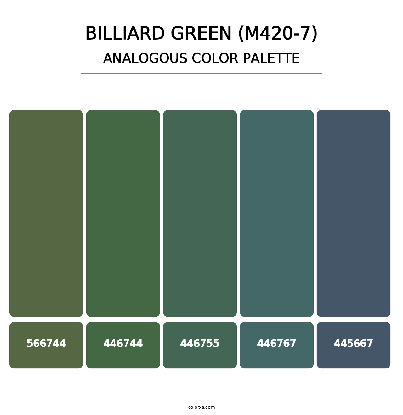 Billiard Green (M420-7) - Analogous Color Palette