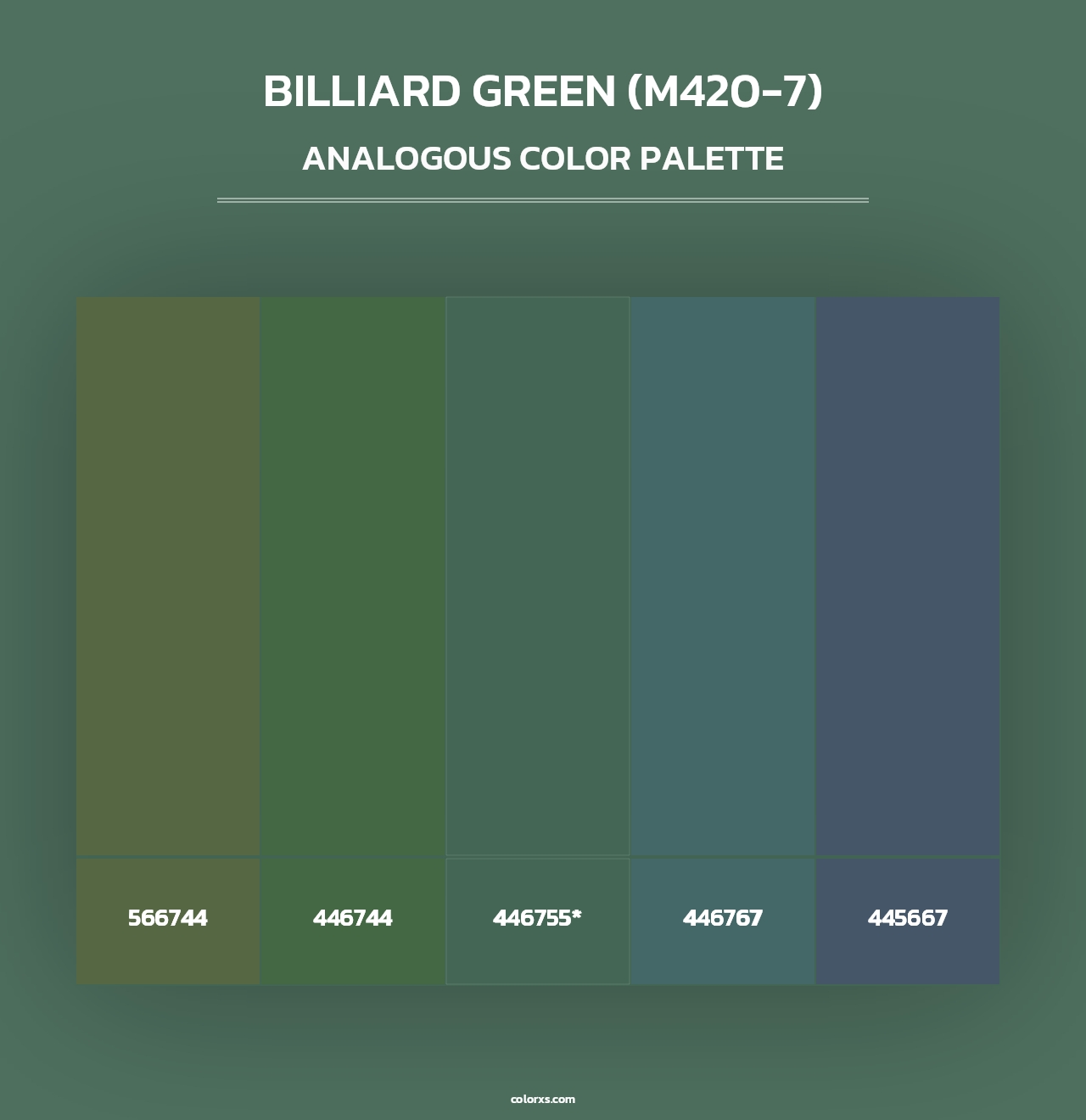 Billiard Green (M420-7) - Analogous Color Palette