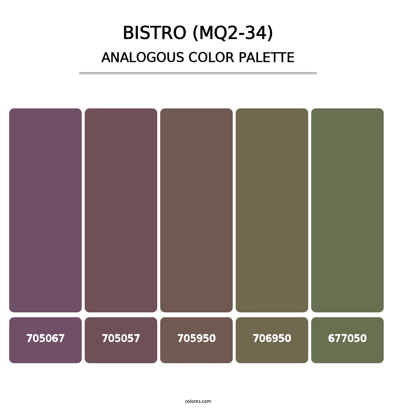 Bistro (MQ2-34) - Analogous Color Palette