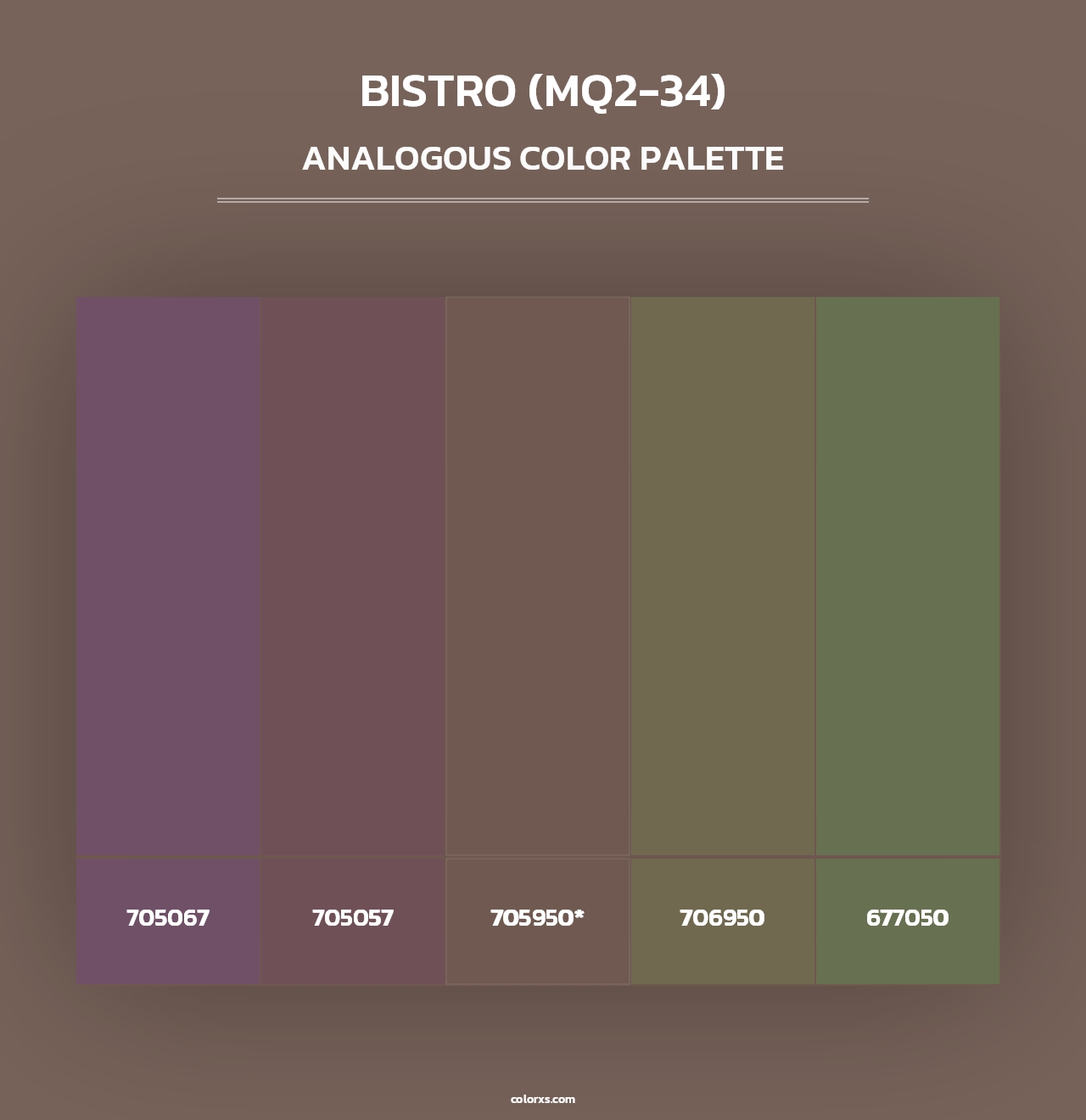 Bistro (MQ2-34) - Analogous Color Palette