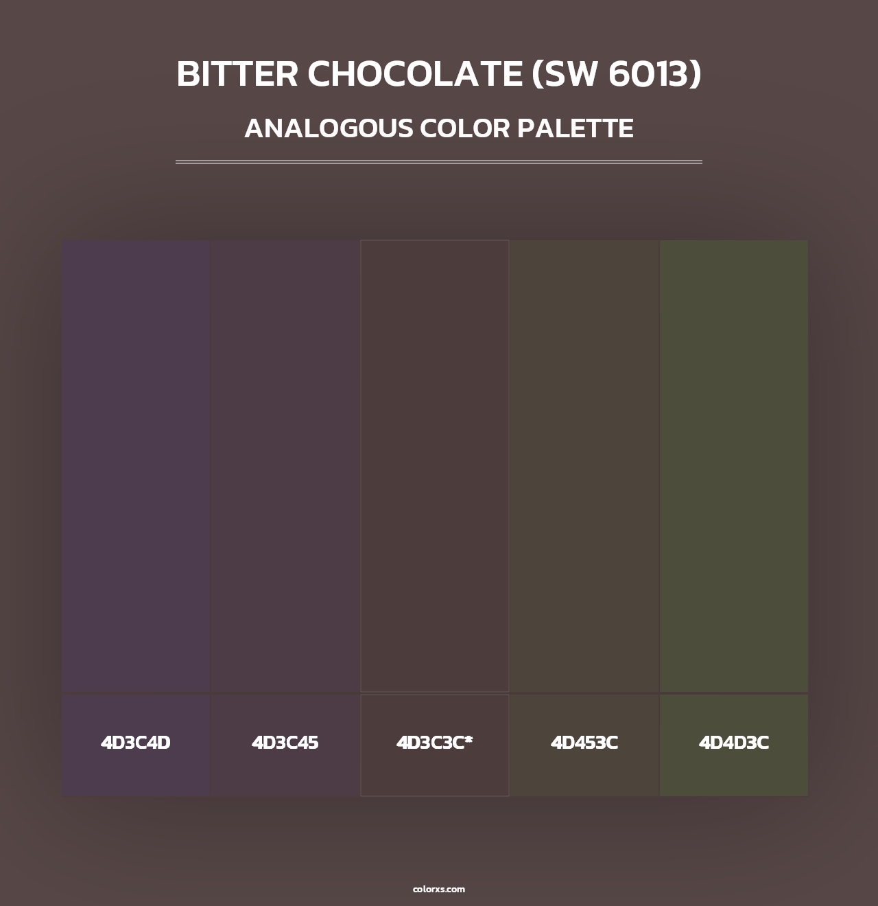 Bitter Chocolate (SW 6013) - Analogous Color Palette