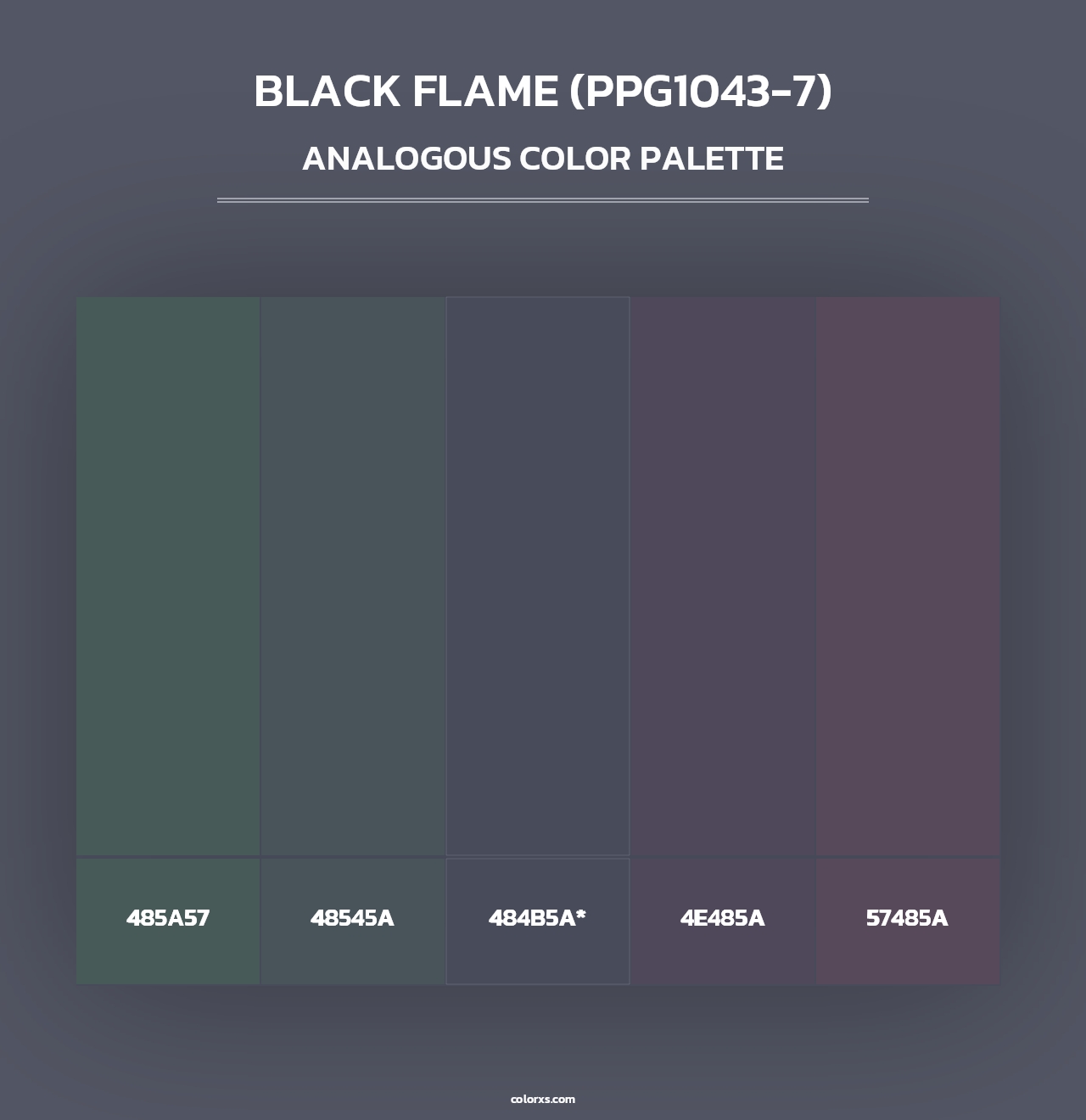 Black Flame (PPG1043-7) - Analogous Color Palette