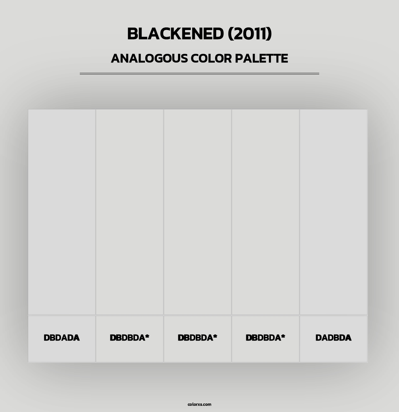 Blackened (2011) - Analogous Color Palette