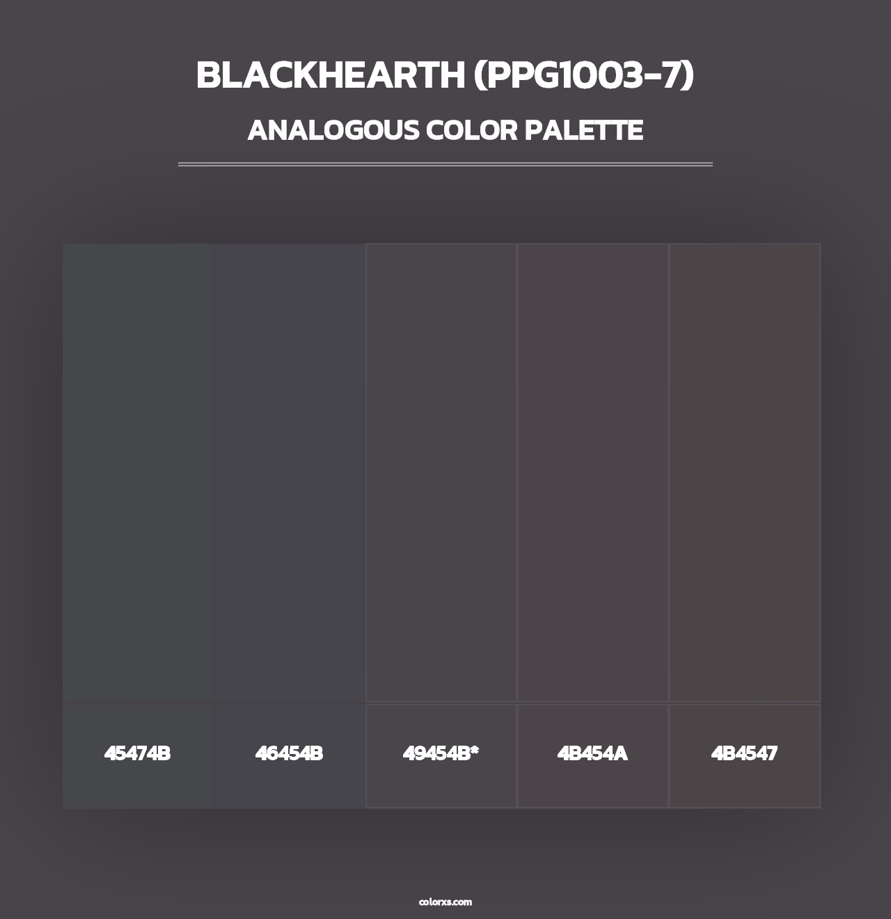 Blackhearth (PPG1003-7) - Analogous Color Palette