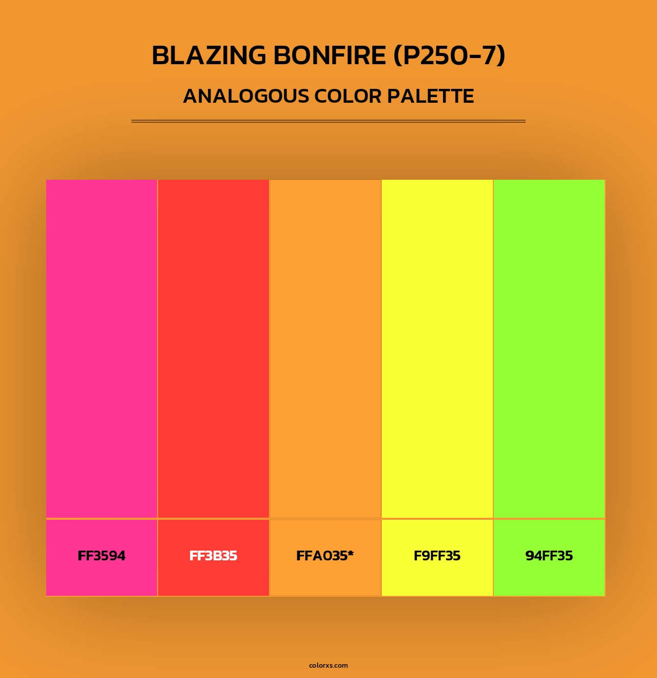 Blazing Bonfire (P250-7) - Analogous Color Palette