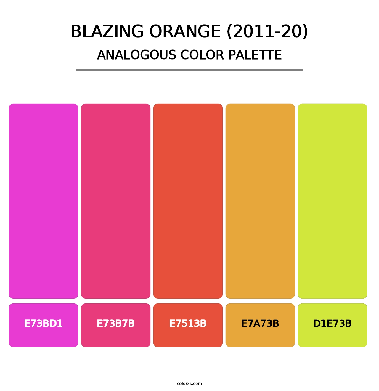Blazing Orange (2011-20) - Analogous Color Palette
