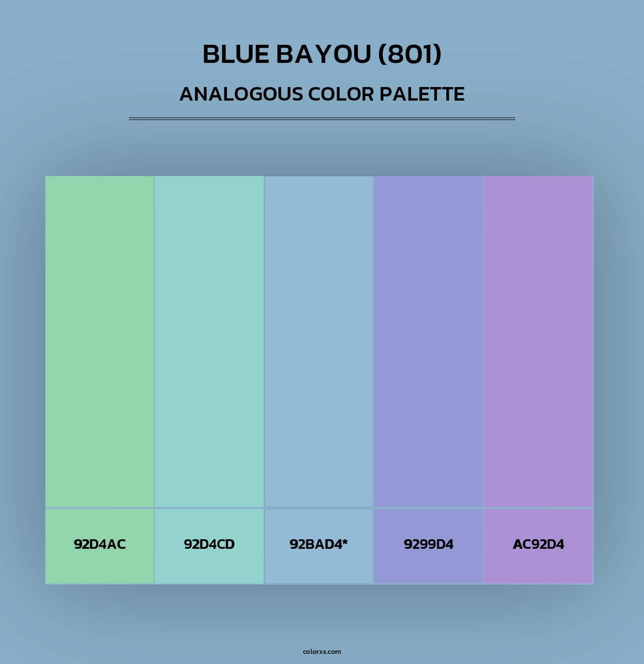 Blue Bayou (801) - Analogous Color Palette