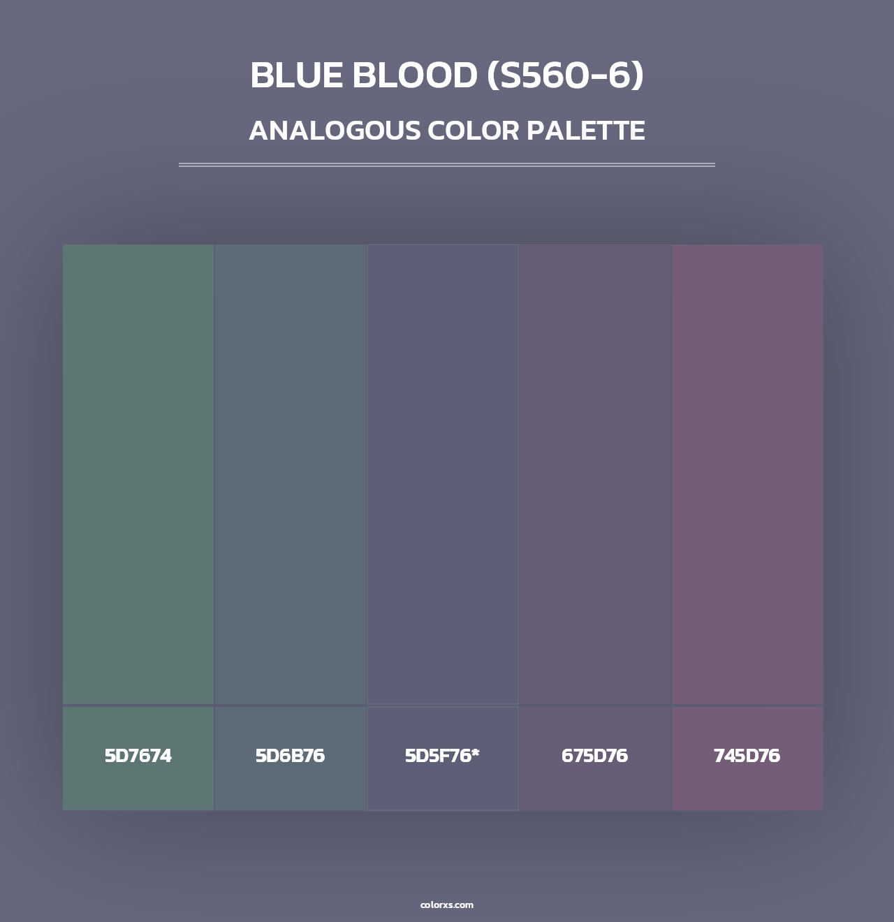 Blue Blood (S560-6) - Analogous Color Palette