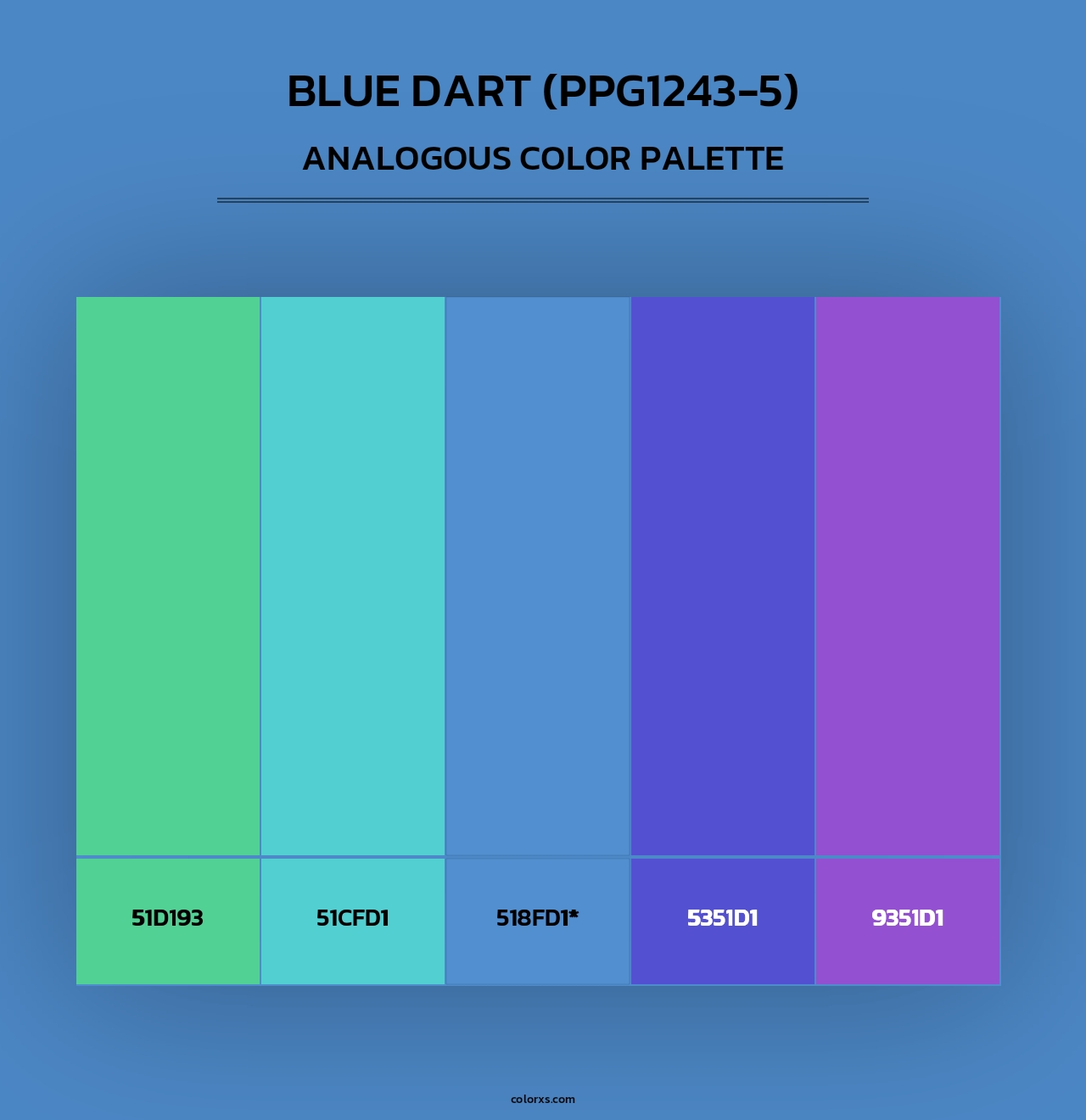 Blue Dart (PPG1243-5) - Analogous Color Palette