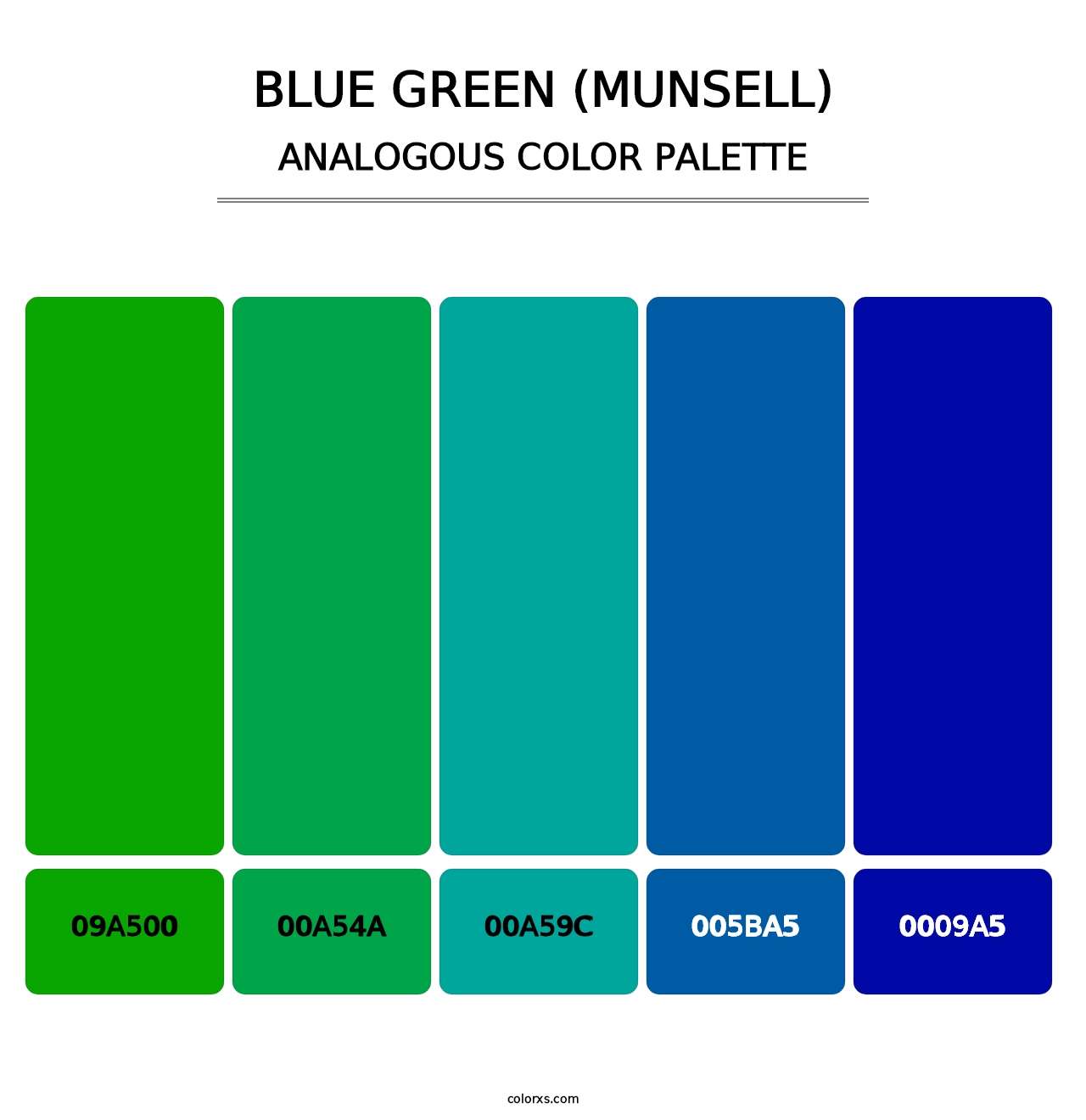 Blue Green (Munsell) - Analogous Color Palette