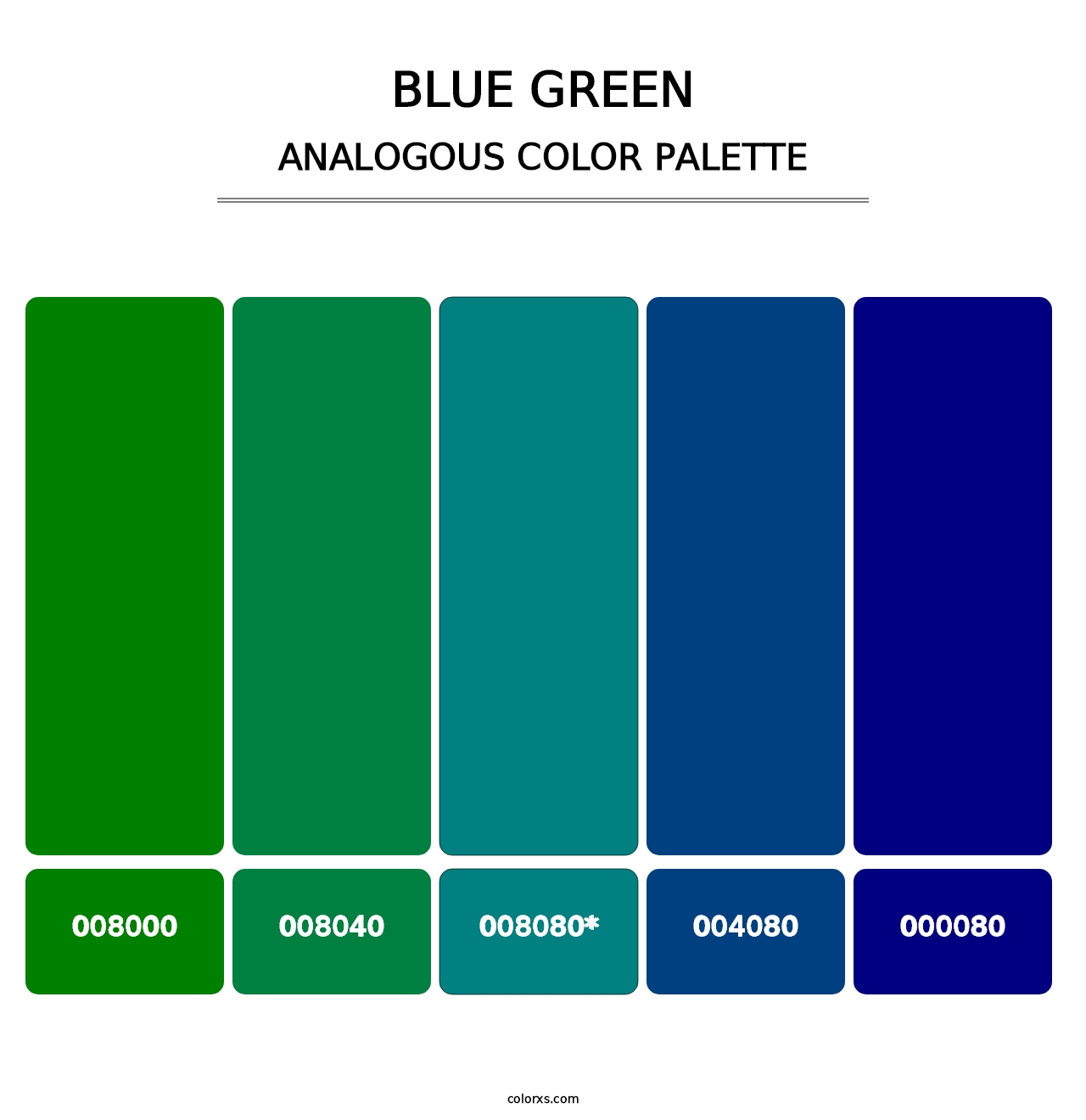 Blue Green - Analogous Color Palette