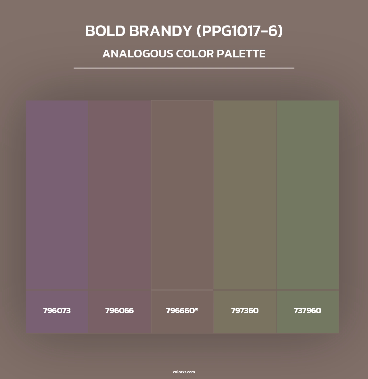 Bold Brandy (PPG1017-6) - Analogous Color Palette