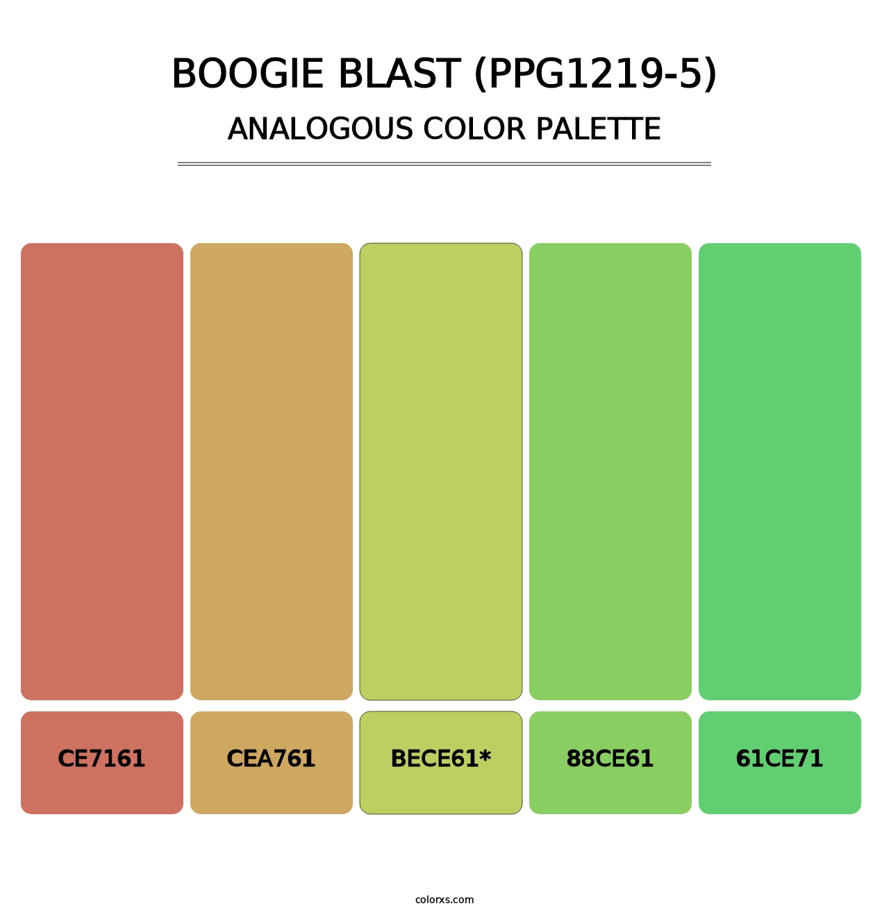 Boogie Blast (PPG1219-5) - Analogous Color Palette