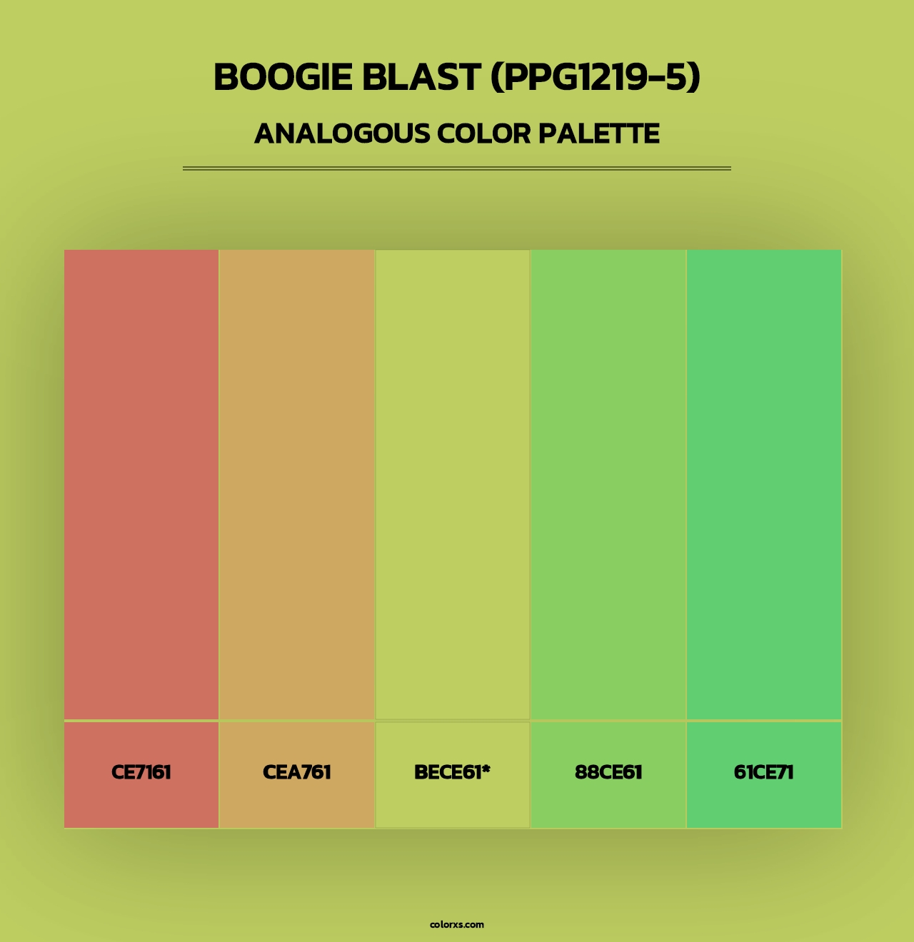 Boogie Blast (PPG1219-5) - Analogous Color Palette