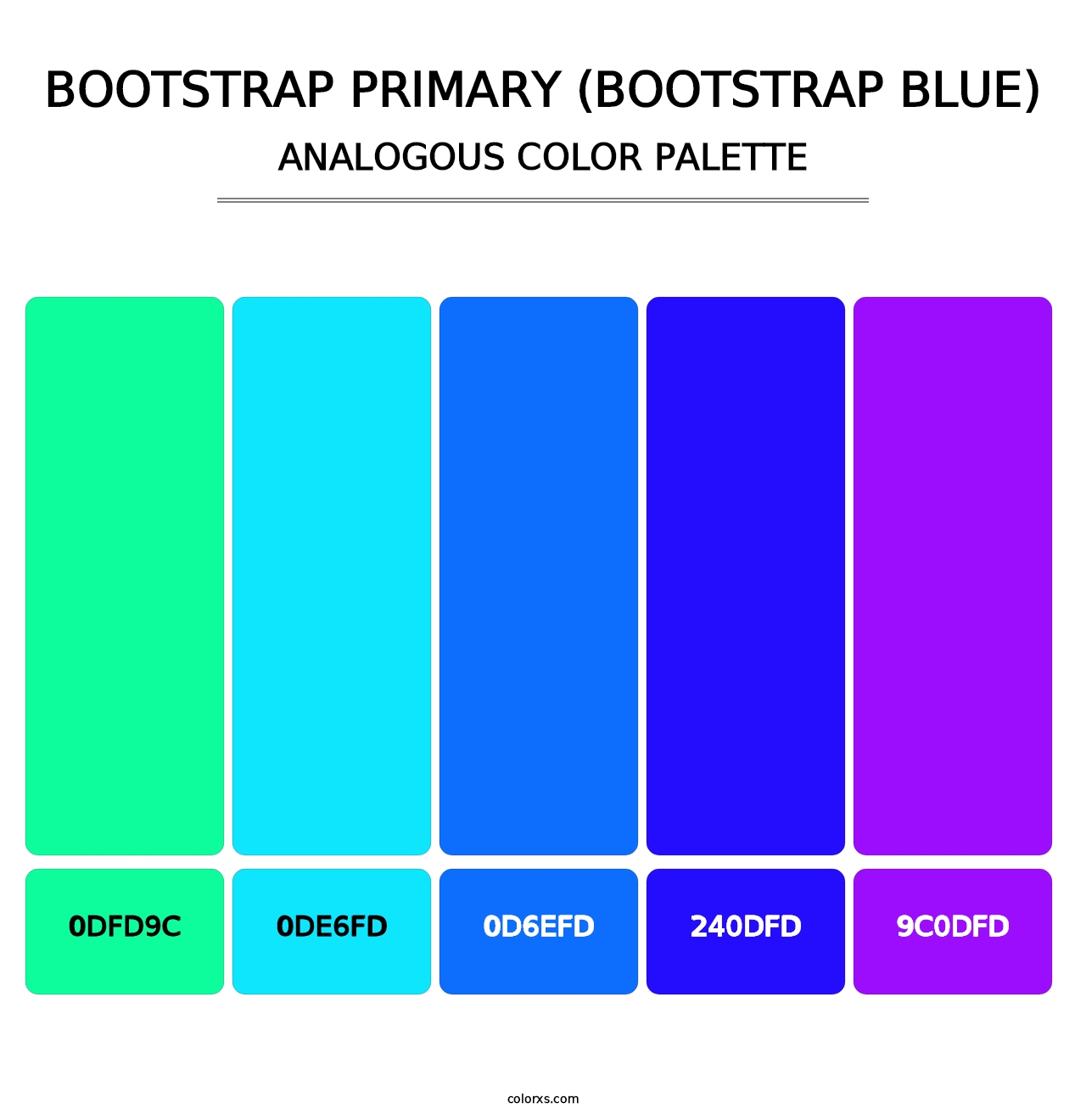 Bootstrap Primary (Bootstrap Blue) - Analogous Color Palette