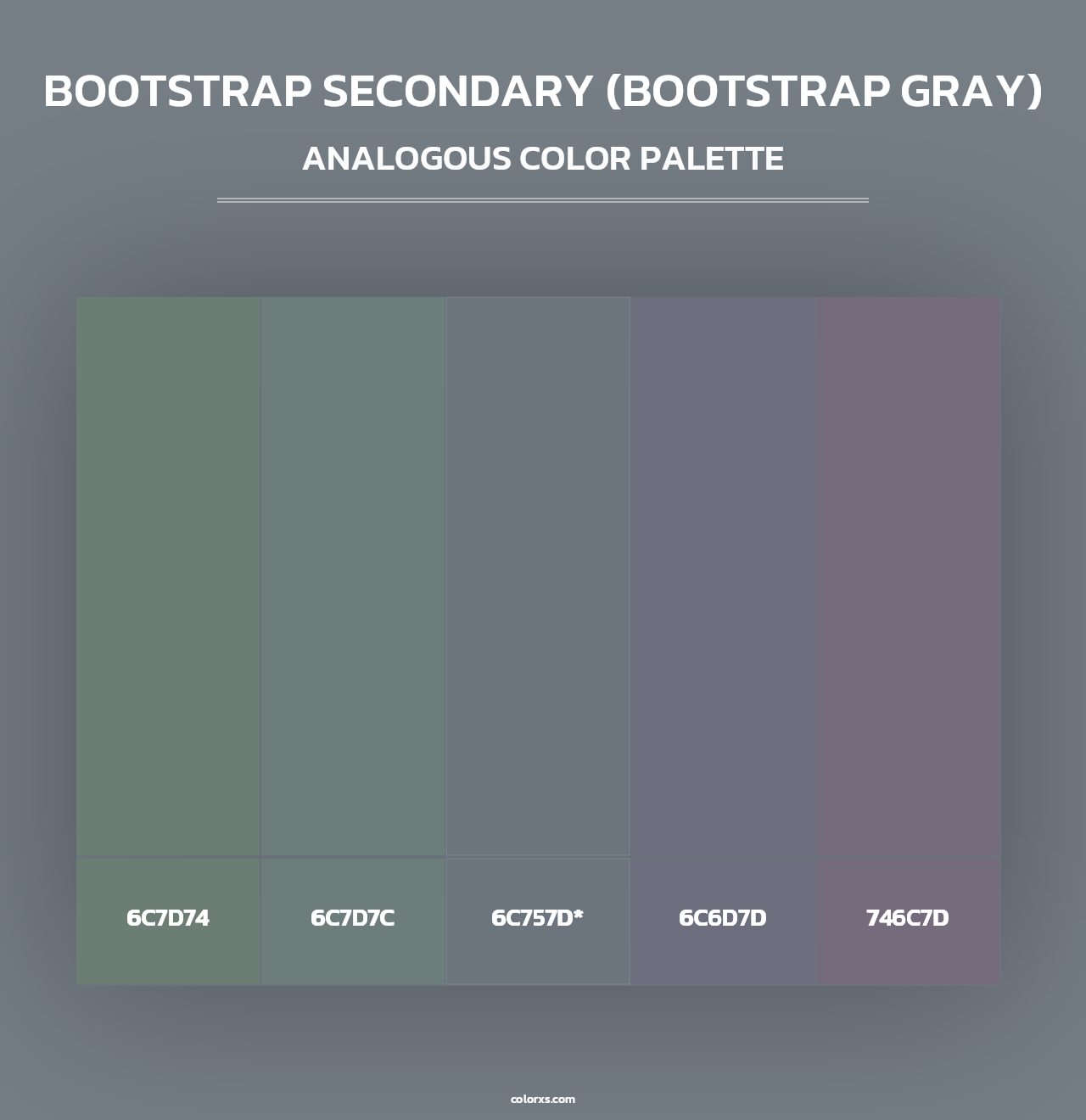 Bootstrap Secondary (Bootstrap Gray) - Analogous Color Palette