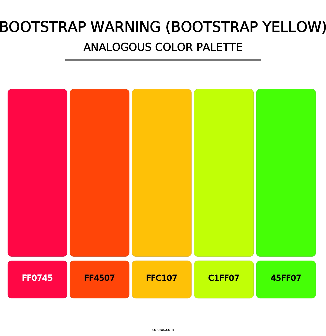 Bootstrap Warning (Bootstrap Yellow) - Analogous Color Palette