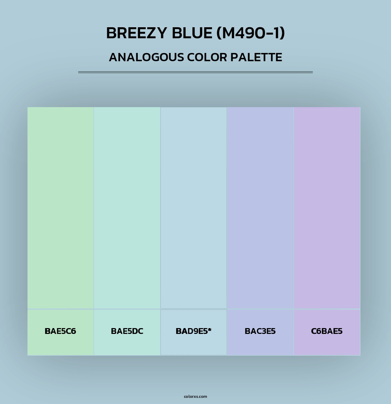 Breezy Blue (M490-1) - Analogous Color Palette