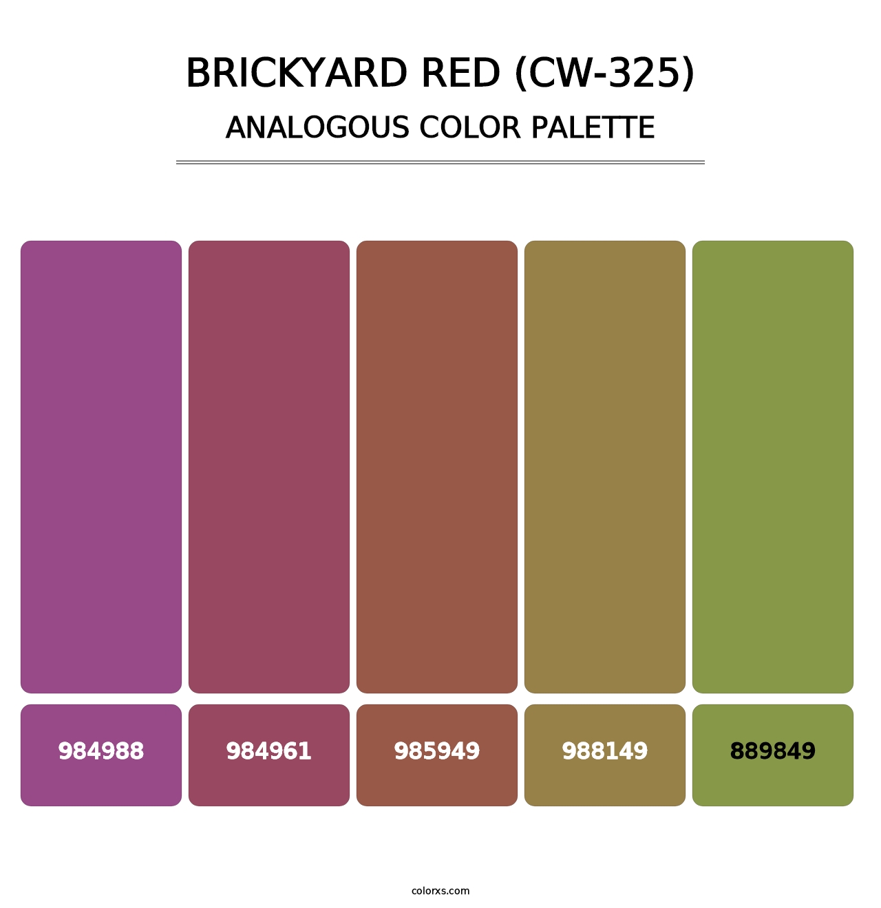 Brickyard Red (CW-325) - Analogous Color Palette