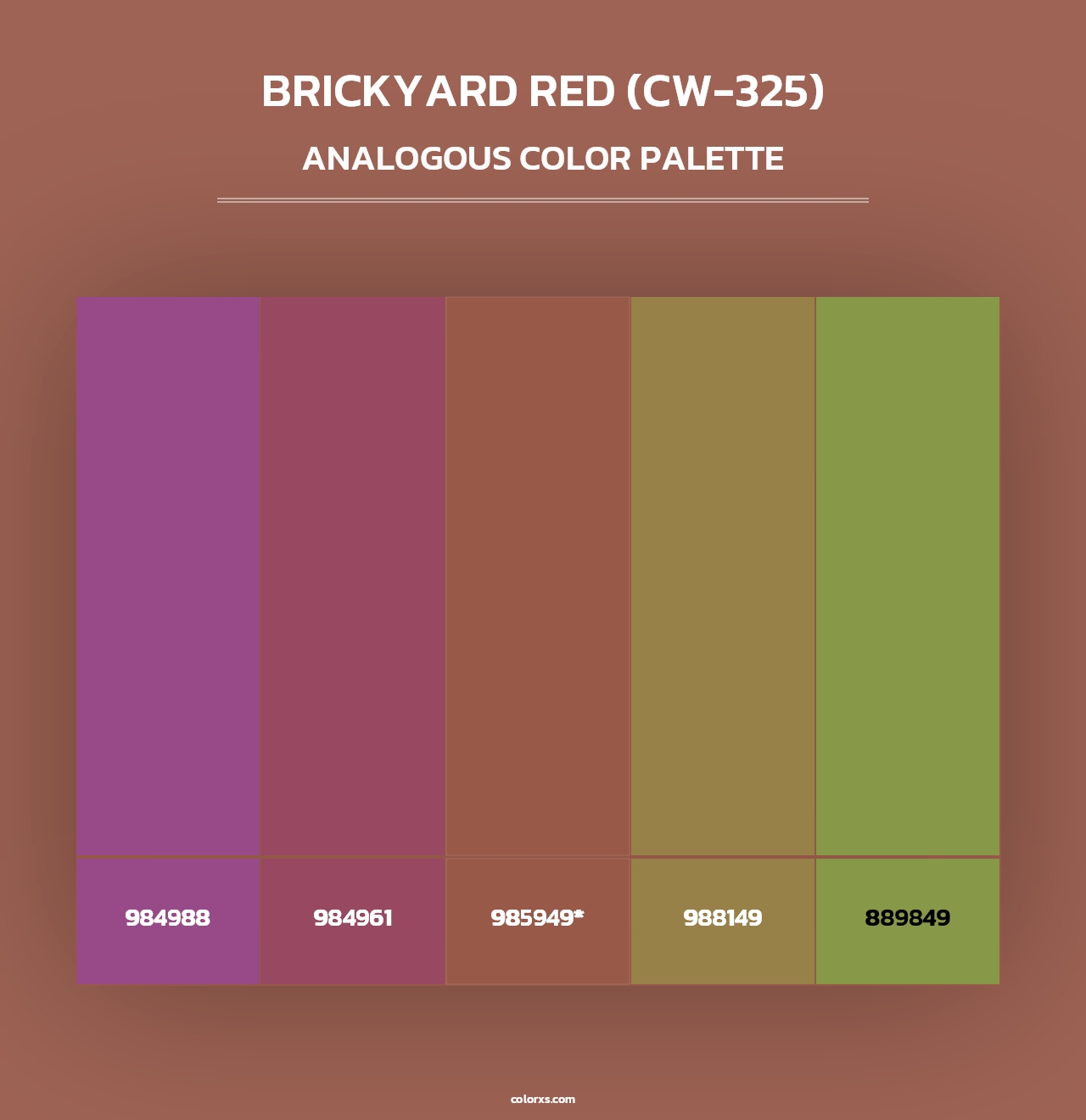 Brickyard Red (CW-325) - Analogous Color Palette