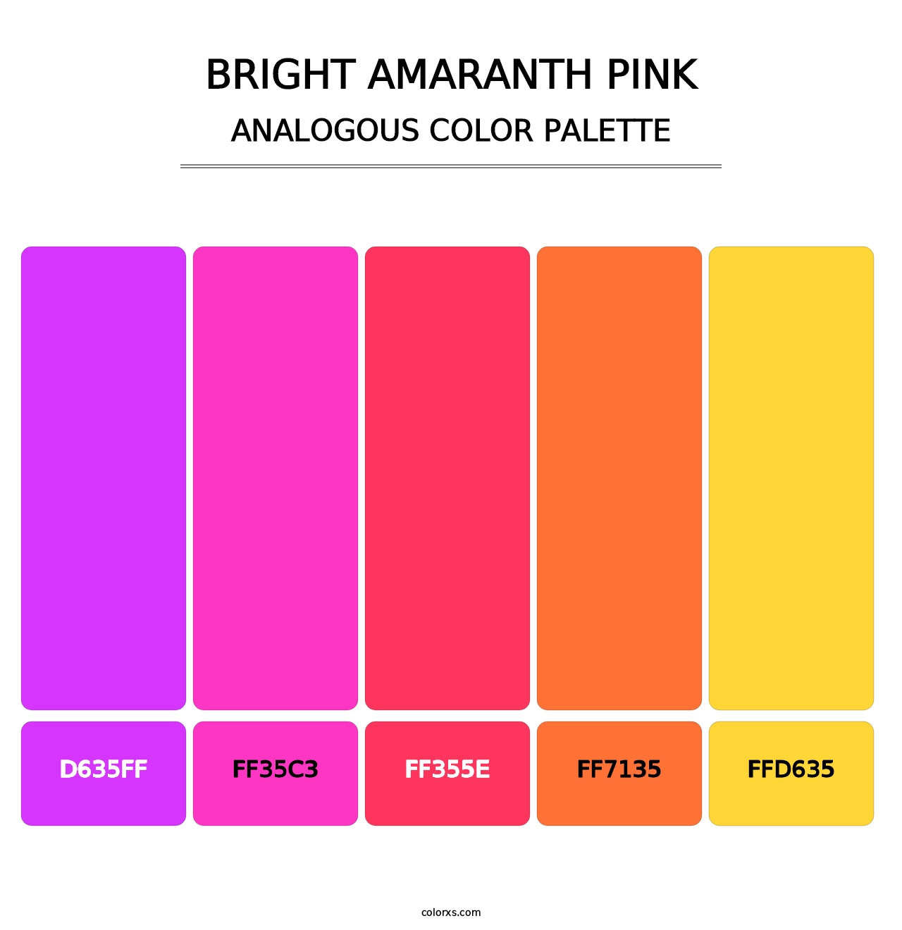 Bright Amaranth Pink - Analogous Color Palette