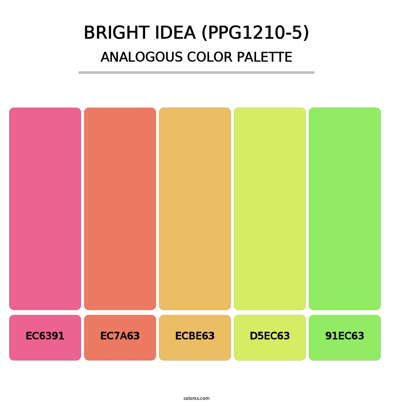 Bright Idea (PPG1210-5) - Analogous Color Palette