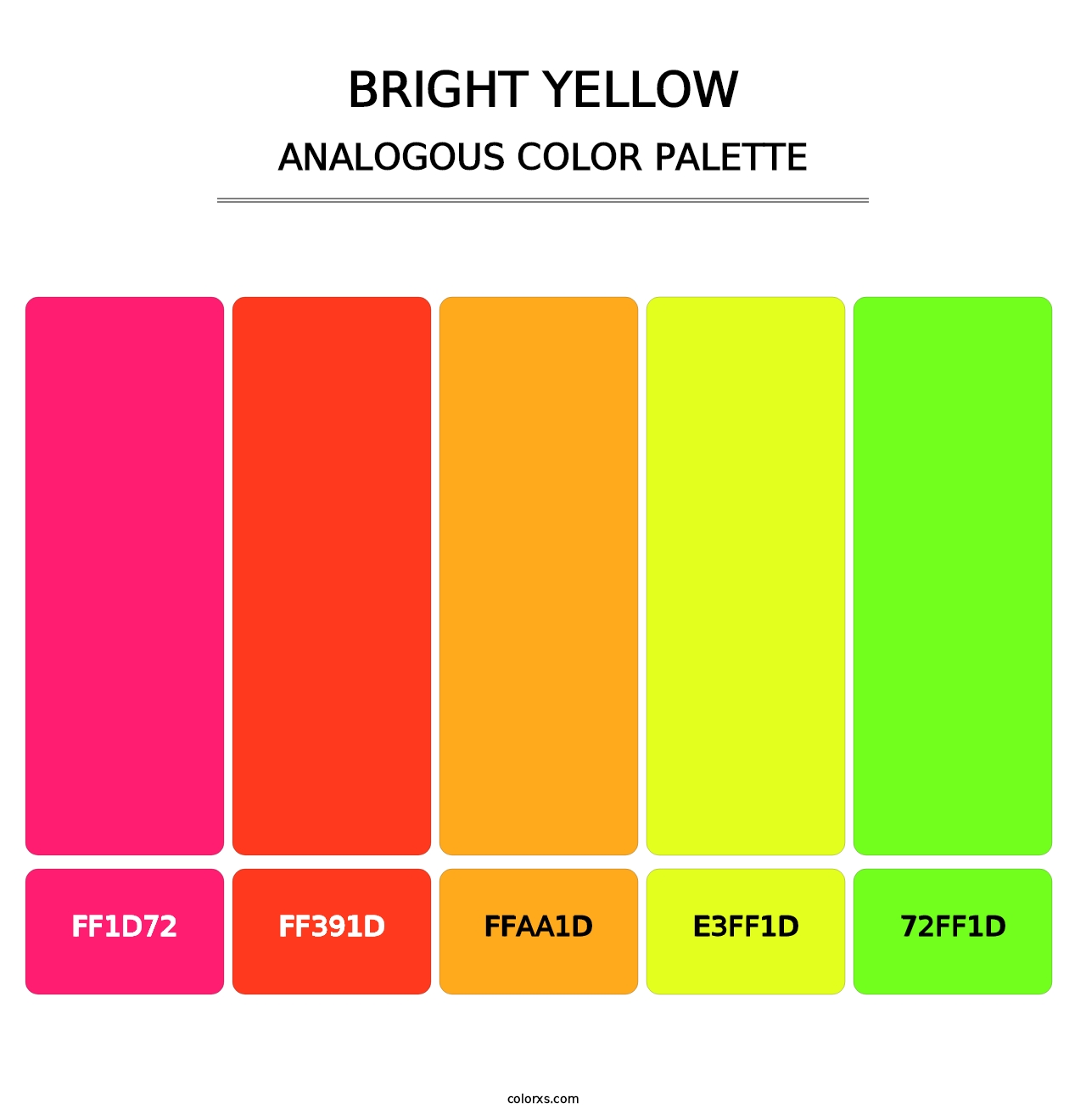 Bright Yellow - Analogous Color Palette