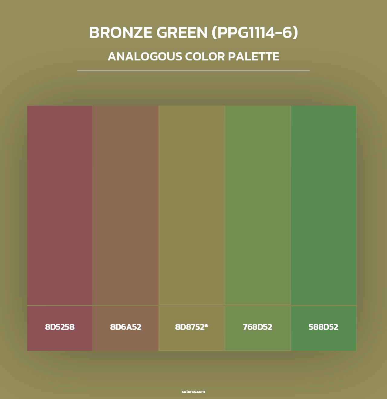 Bronze Green (PPG1114-6) - Analogous Color Palette