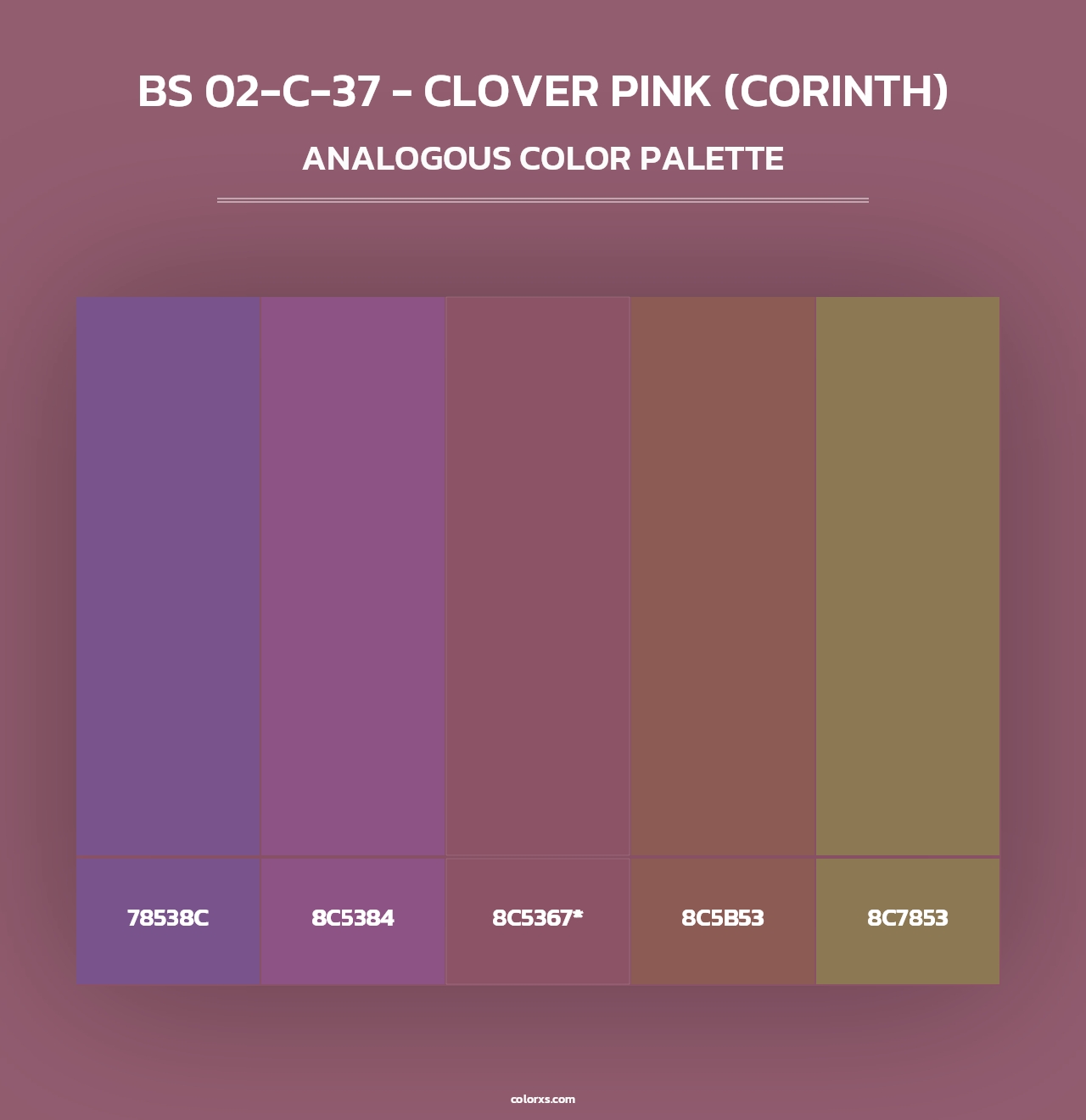 BS 02-C-37 - Clover Pink (Corinth) - Analogous Color Palette