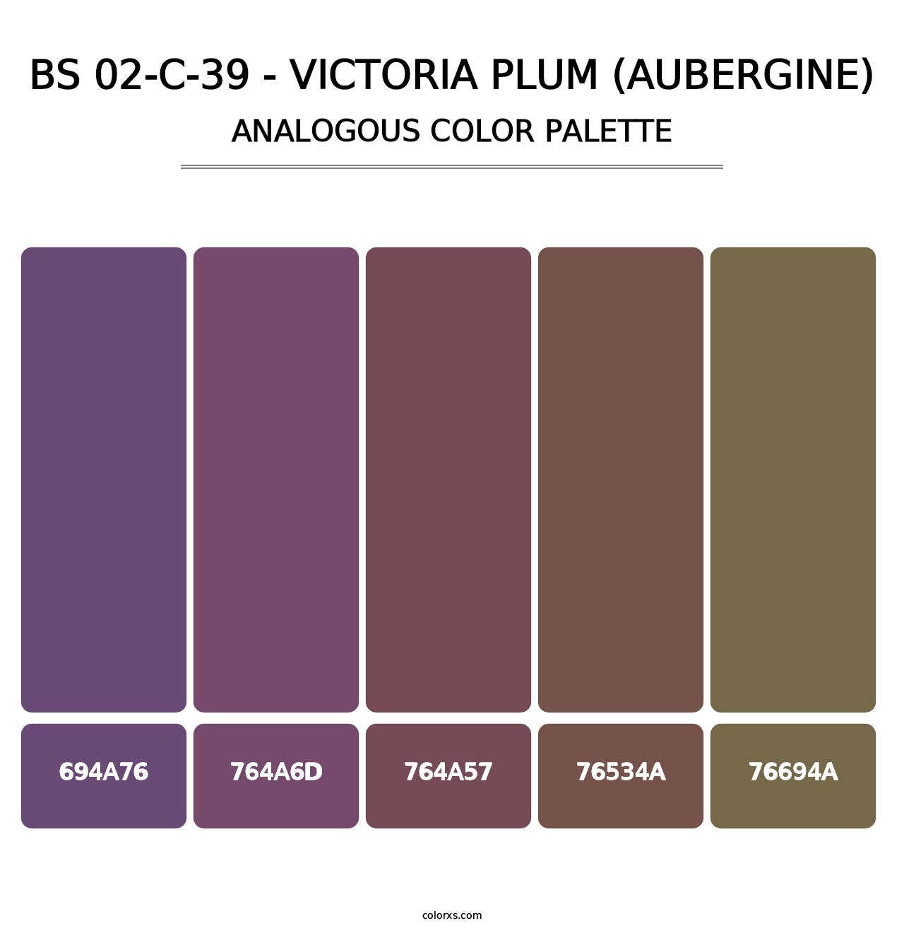 BS 02-C-39 - Victoria Plum (Aubergine) - Analogous Color Palette