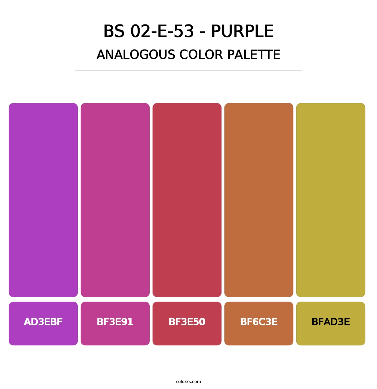 BS 02-E-53 - Purple - Analogous Color Palette